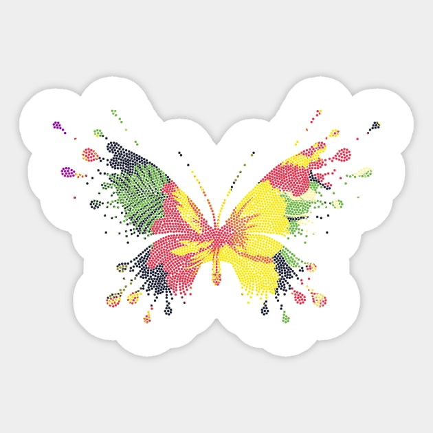 Colorful Tropical Butterfly Design Sticker by logiamerch